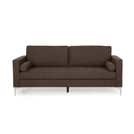 Divith Contemporary Tufted Fabric 3 Seater Sofa