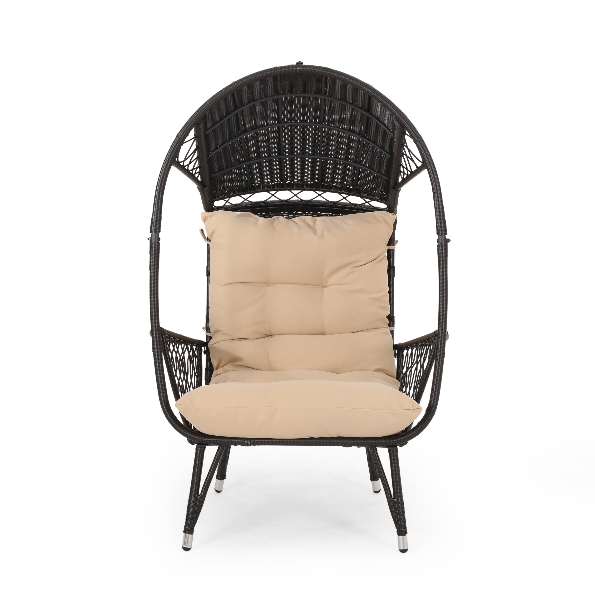 Wicker basket discount chair with cushion