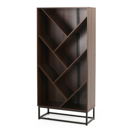 Emory Modern Industrial 6 Shelf V Bookcase