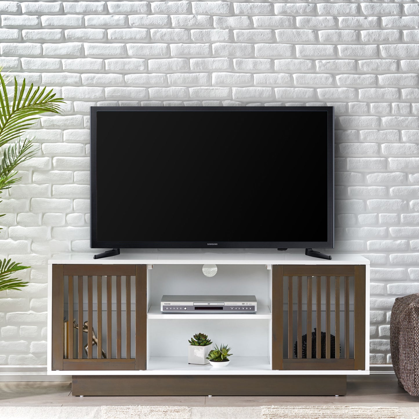 Banya Mid-Century Modern 2 Door TV Stand with Storage