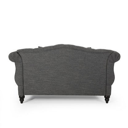 Horeb Contemporary Tufted Double Chaise Lounge with Accent Pillows