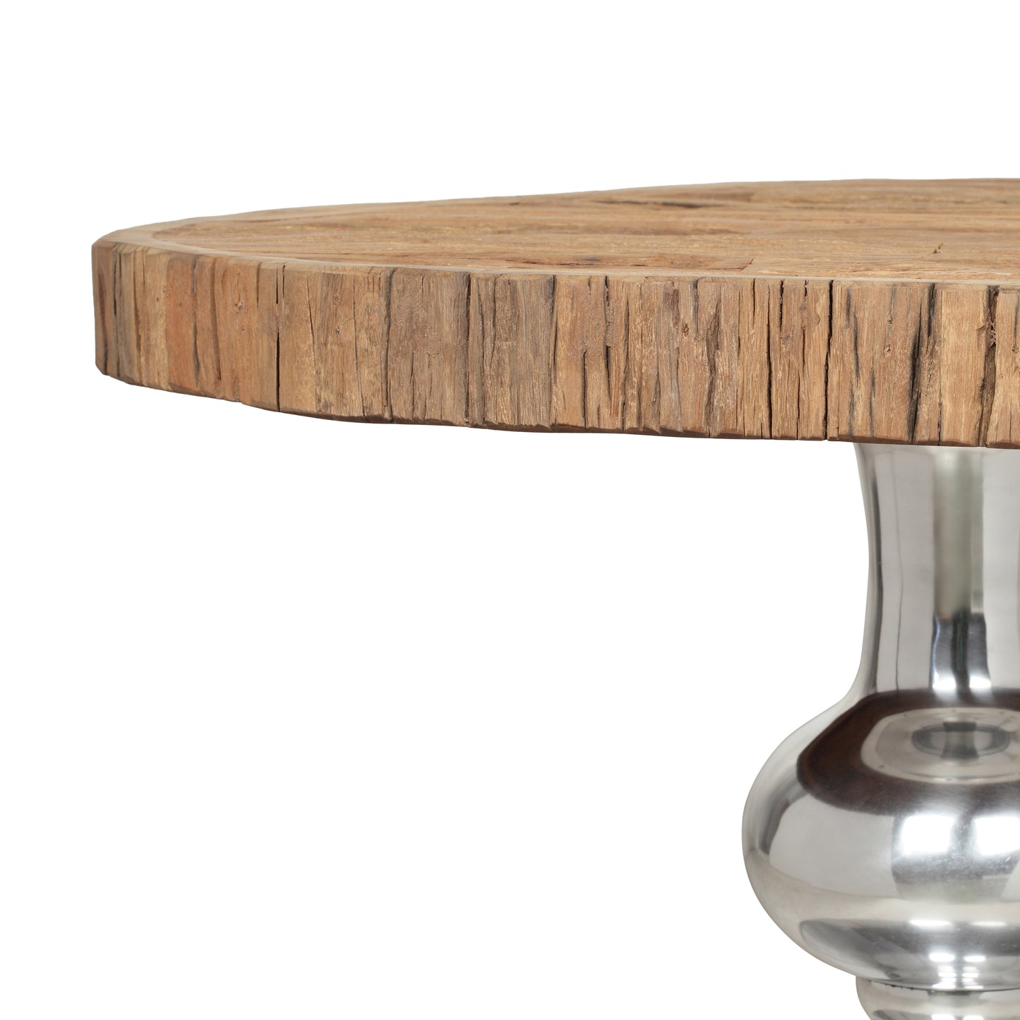 Oxton Handcrafted Rustic Glam Coffee Table with Raw Wood Tabletop