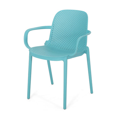Cecelia Outdoor Modern Stacking Dining Chairs