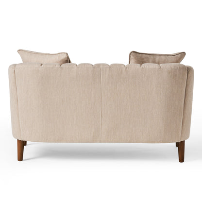 Reham Contemporary Channel Stitched Fabric Loveseat
