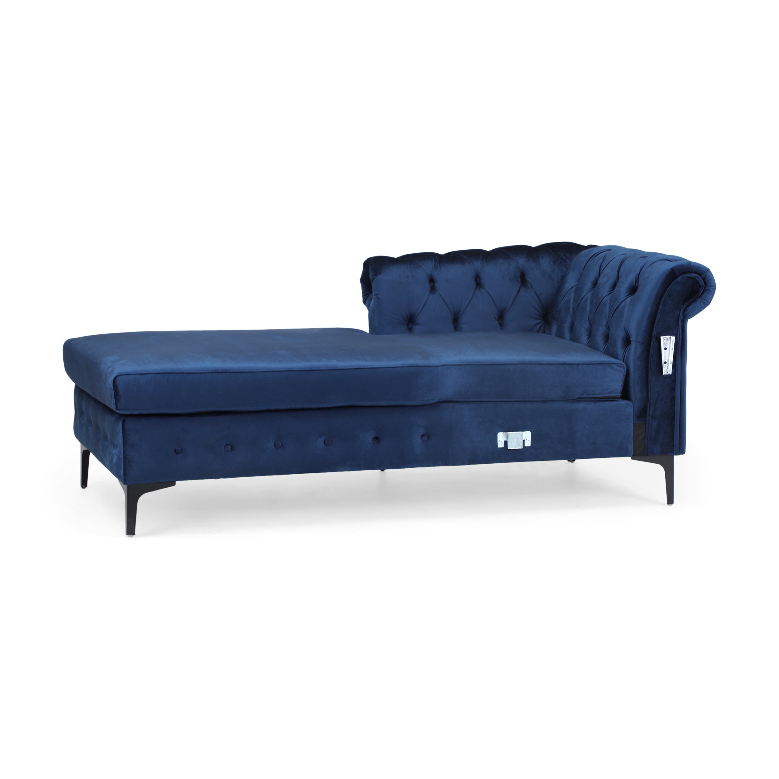 Juelz Contemporary Velvet 3 Seater Sectional Sofa with Chaise