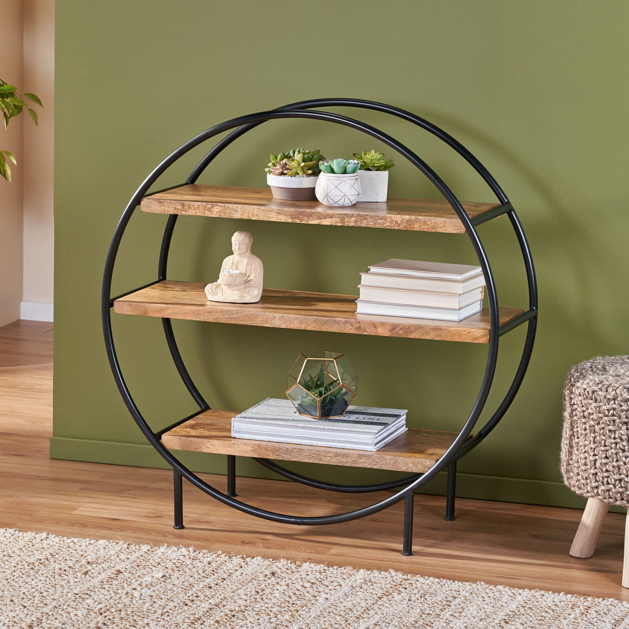 Round shelving unit wood online