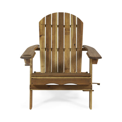 Kandyce Outdoor Acacia Wood Folding Adirondack Chairs (Set of 2)