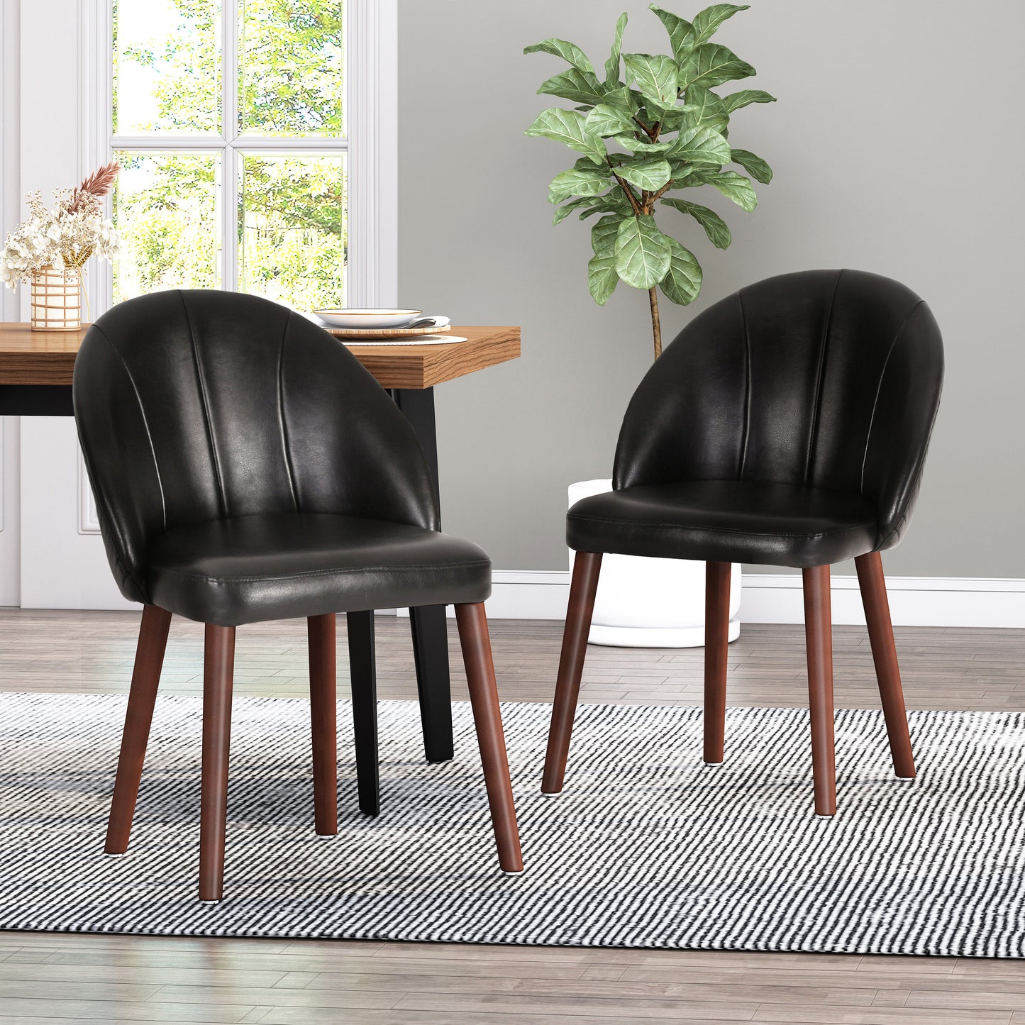 Lewiston Contemporary Channel Stitch Dining Chairs, Set of 2