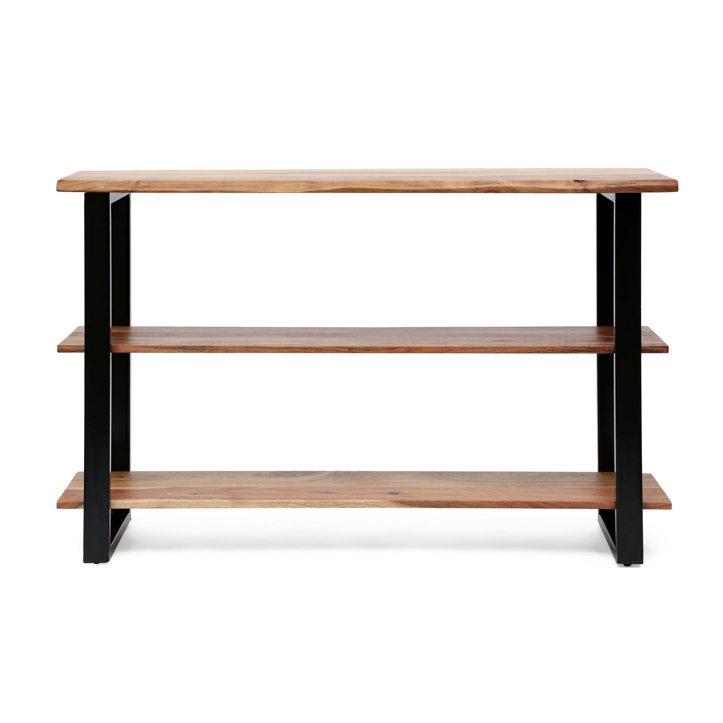 Canaan Handcrafted Modern Industrial Acacia Wood Media Console Table