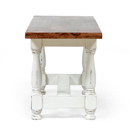 Floretta Handcrafted Rustic 2 Toned Mango Wood Coffee Table