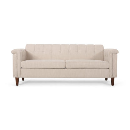 Shahmeer Contemporary Channel Stitch Fabric 3 Seater Sofa