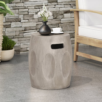 Riggs Outdoor Contemporary Lightweight Concrete Accent Side Table