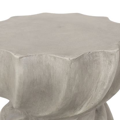 Giannis Outdoor Contemporary Lightweight Concrete Accent Side Table