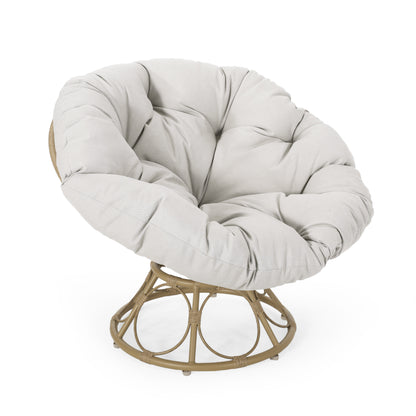 Andrus Outdoor Papasan Swivel Chair with Cushion