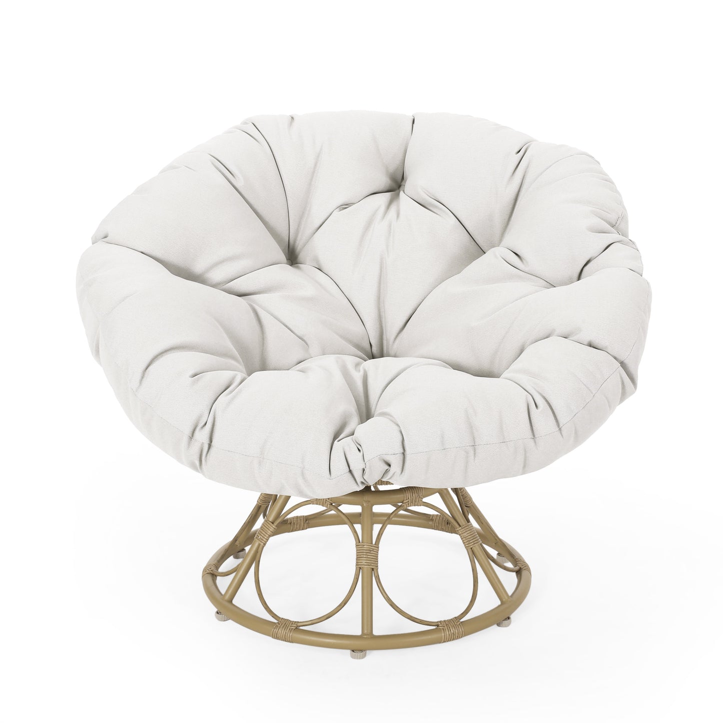 Andrus Outdoor Papasan Swivel Chair with Cushion