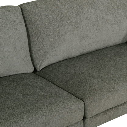 Adut Contemporary 3 Seater Fabric Sofa with Accent Pillows