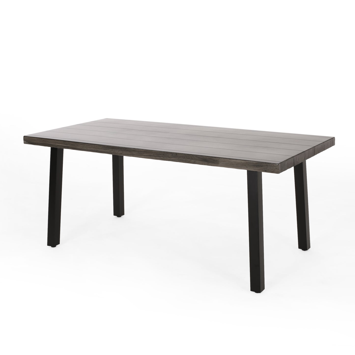 Altair Outdoor Modern Industrial Aluminum Dining Table