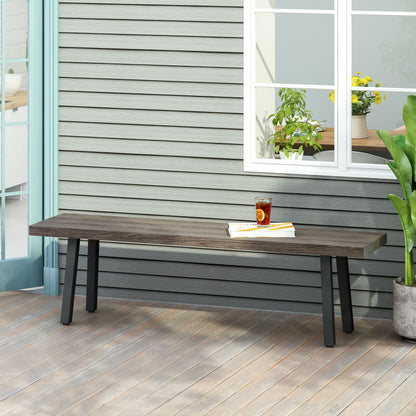Altair Outdoor Aluminum and Steel Dining Bench