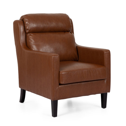 Baden Contemporary Pillow Tufted Faux Leather Club Chair