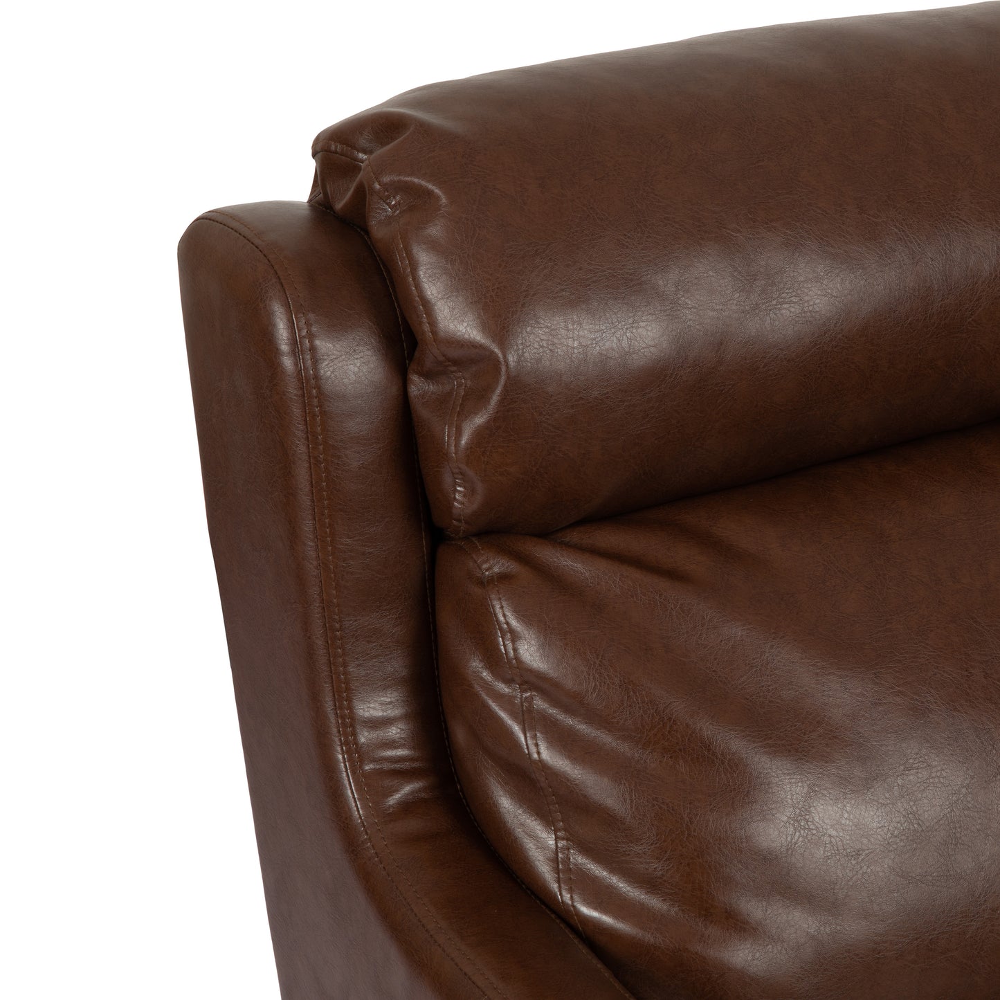 Baden Contemporary Pillow Tufted Faux Leather Club Chair