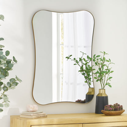 Bostick Contemporary Rounded Rectangular Wall Mirror