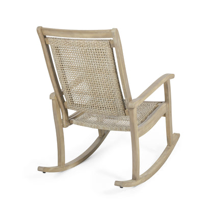 Dory Outdoor Rustic Wicker Rocking Chair