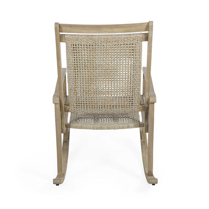 Dory Outdoor Rustic Wicker Rocking Chair