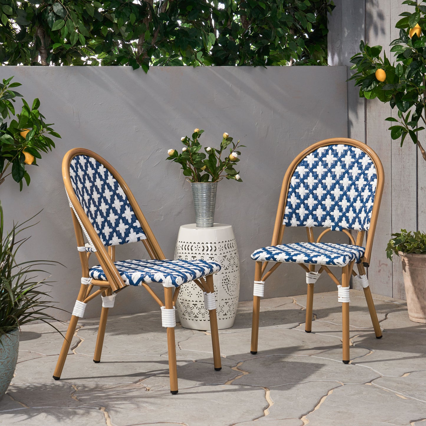 Jordy Outdoor French Bistro Chair (Set of 2)