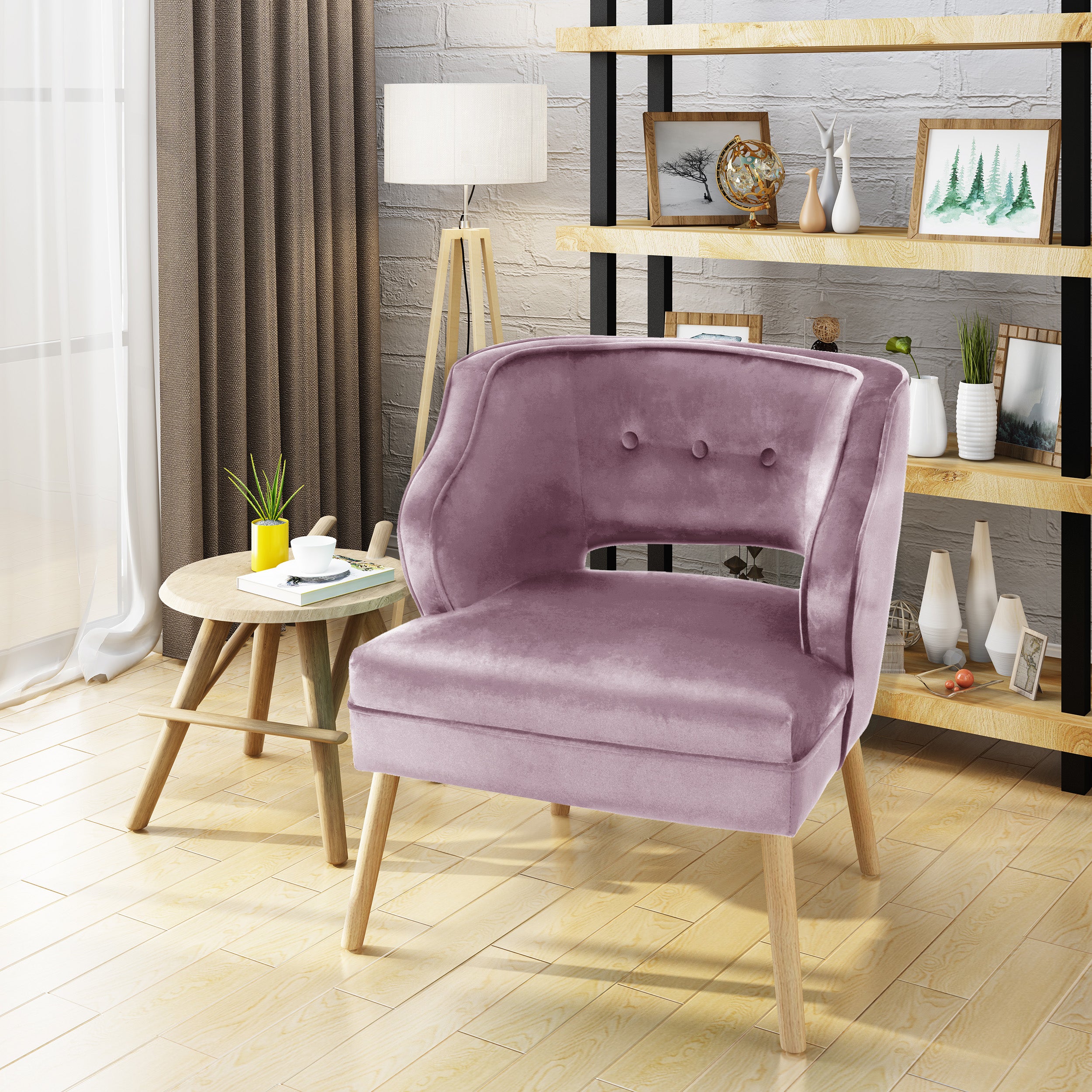 Purple velvet on sale accent chair