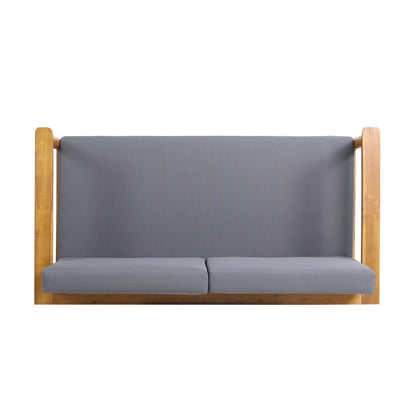 Plumb Outdoor Acacia Wood Loveseat