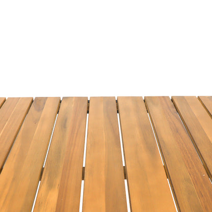 Arath Outdoor Modern Industrial Acacia Wood Bar Table