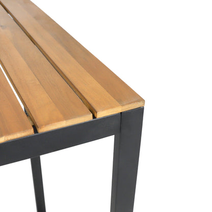 Arath Outdoor Modern Industrial 4 Seater Acacia Wood Bar Set