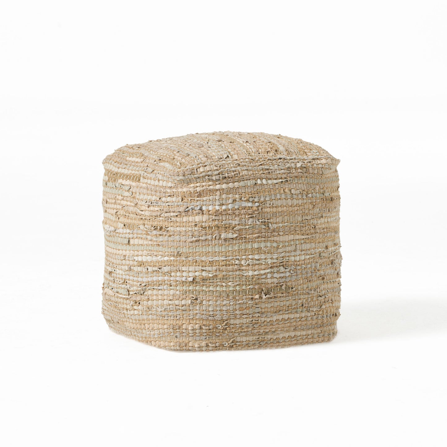 Glencoe Boho Handcrafted Fabric Cube Pouf