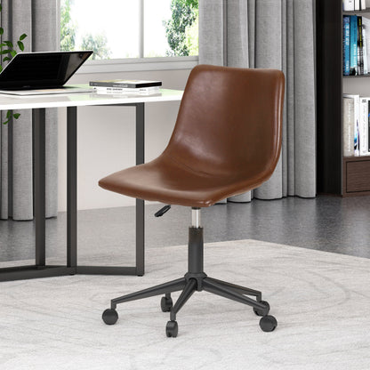 Enger Contemporary Upholstered Swivel Office Chair with Rolling Casters