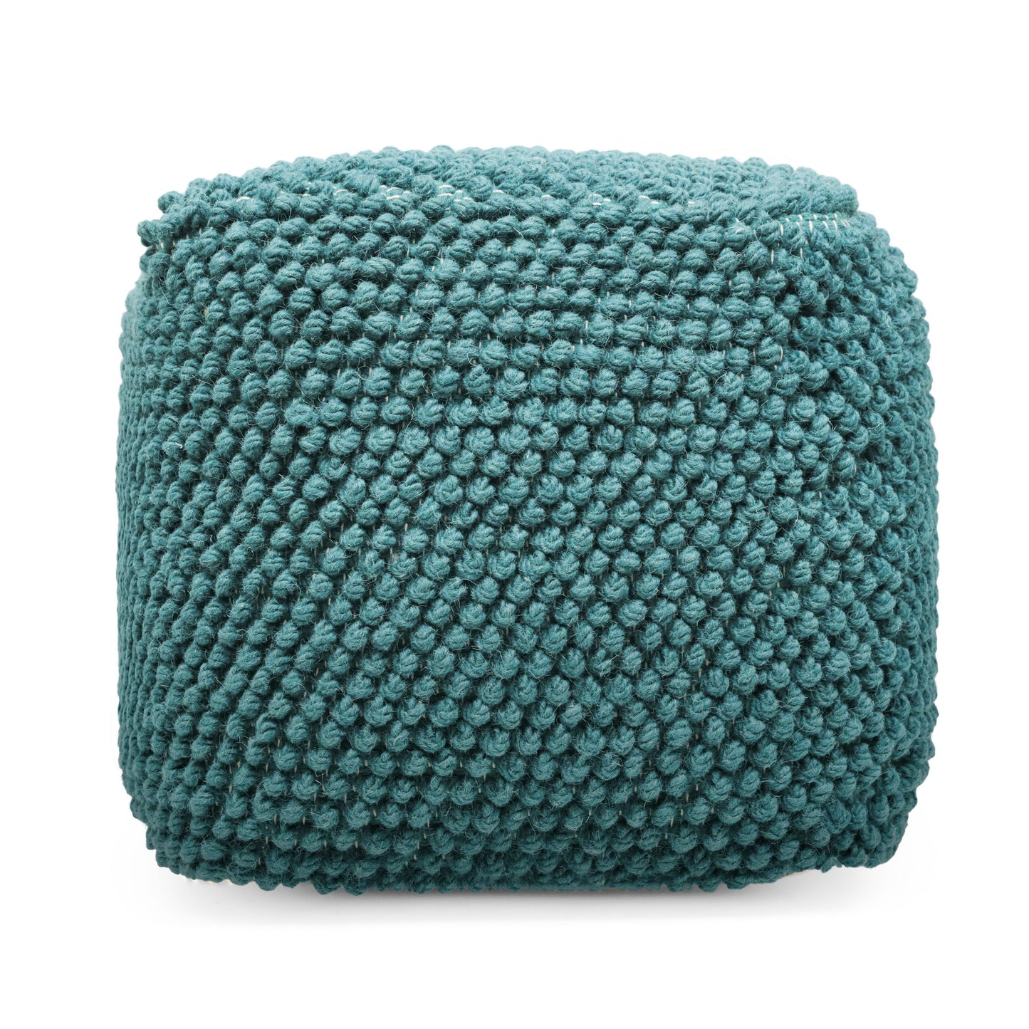 Devries Boho Handcrafted Tufted Fabric Cube Pouf