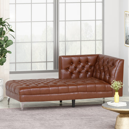 Bluffton Contemporary Tufted One Armed Chaise Lounge