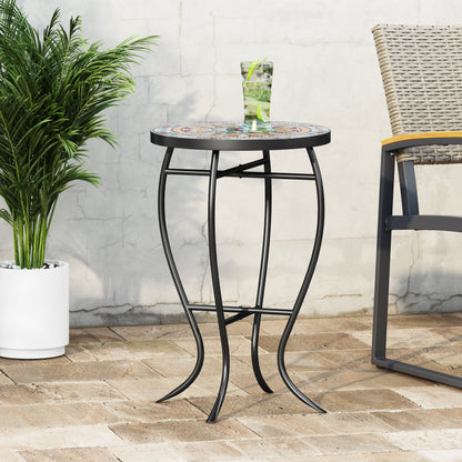 Frimy Outdoor Side Table with Tile Top