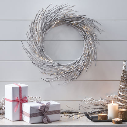Keylee 24" Pre-lit Warm White LED Artificial Christmas Wreath