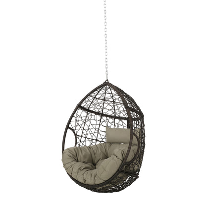 Alannah Outdoor and Indoor Wicker Hanging Chair with 8 Foot Chain (NO STAND)