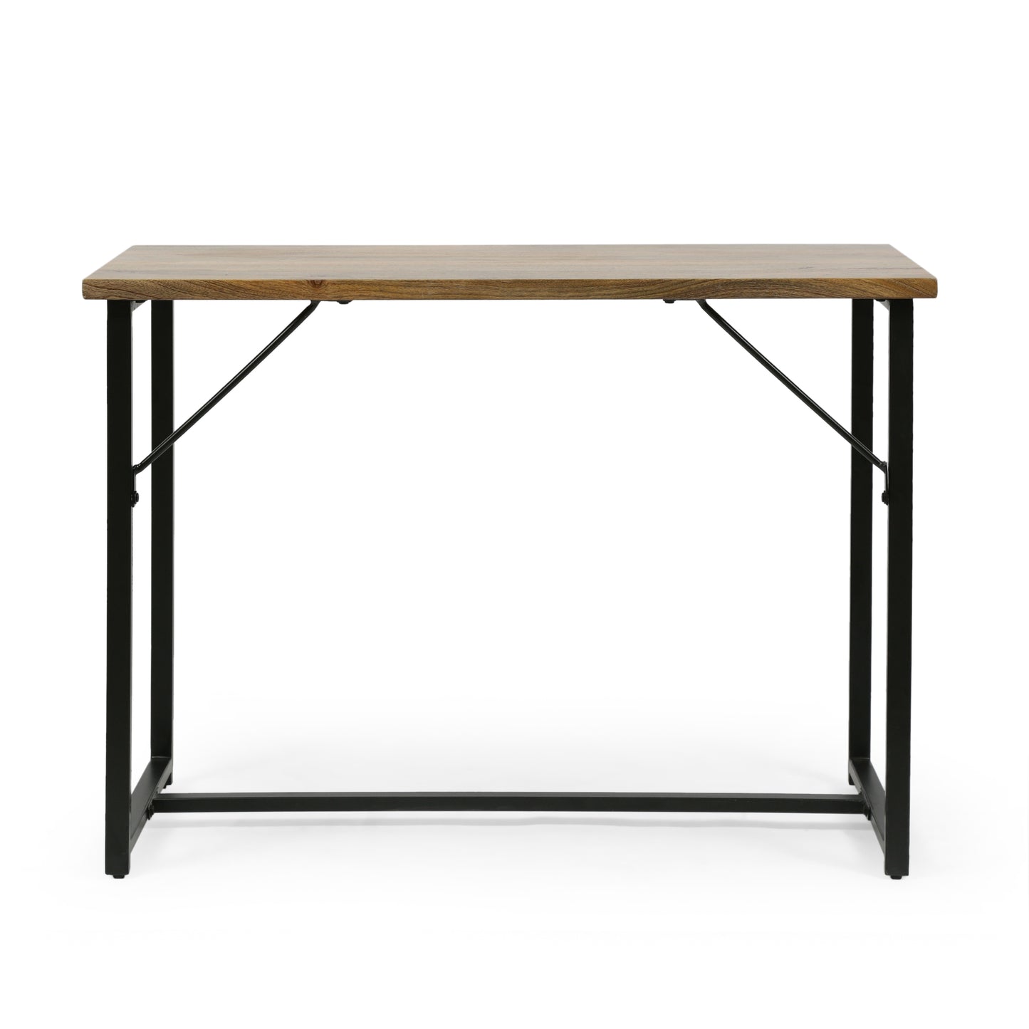 Addyston Modern Industrial Handmade Mango Wood Console Table, Honey Brown and Black