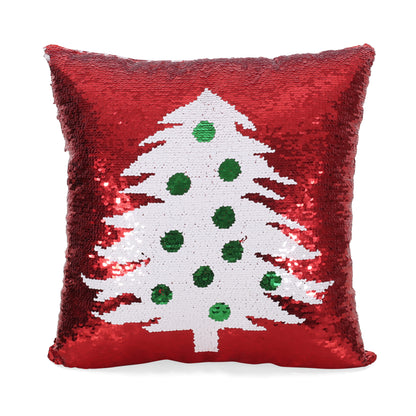 Romious Glam Sequin Christmas Throw Pillow Cover