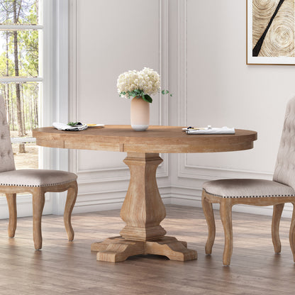 Carrick Rustic Wood Expandable Oval Dining Table