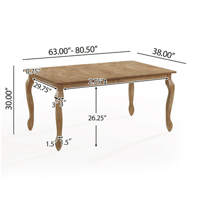 Birdsong French Country Wooden Expandable Dining Table