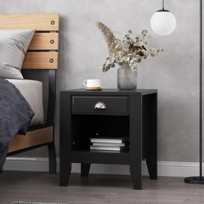 Cleary Contemporary Faux Wood Nightstand with Drawer