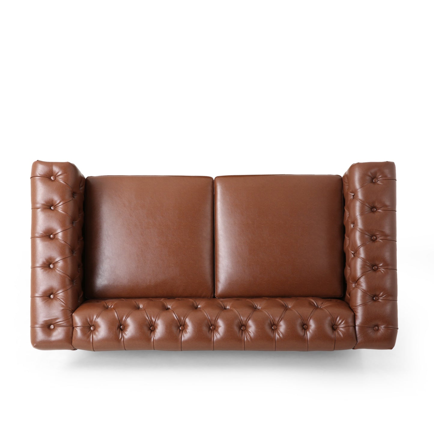 Timber Modern Glam Tufted Loveseat with Nailhead Trim