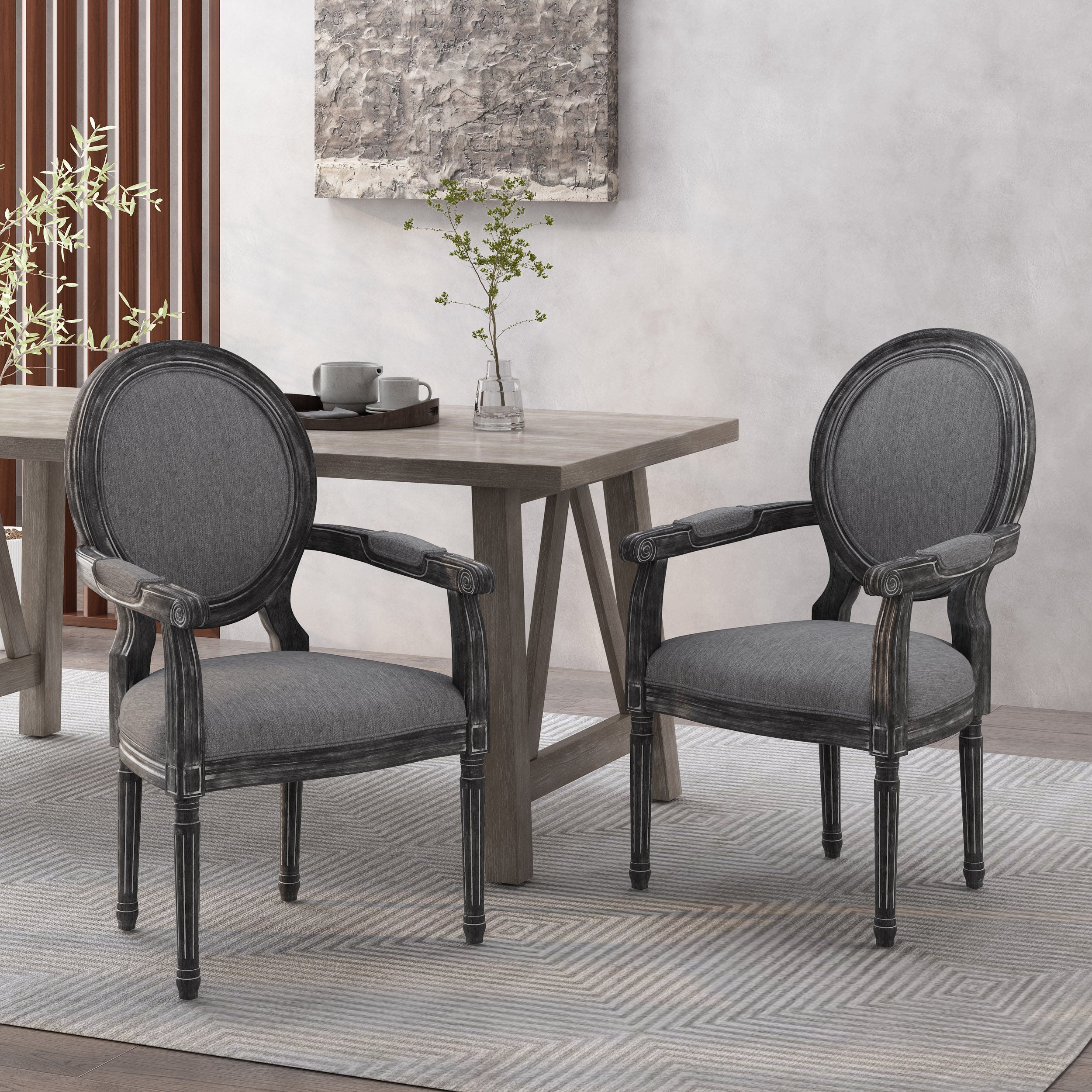 Wood and best sale upholstered dining chairs