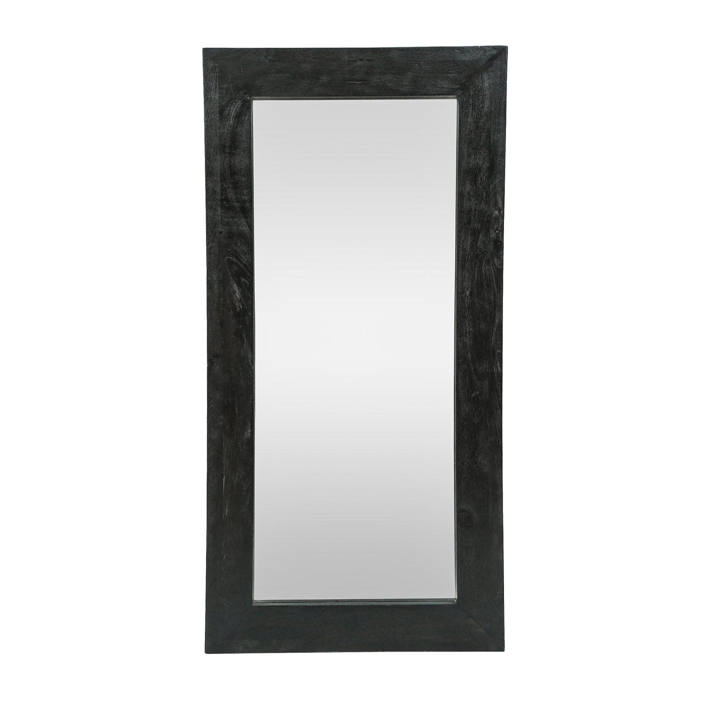 Ramsay Rustic Handcrafted Mango Wood Full Length Standing Mirror, Black and Brown
