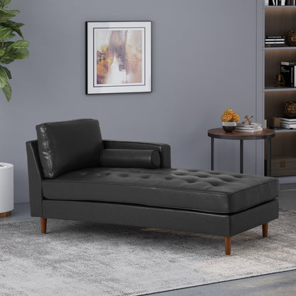 Hixon Contemporary Tufted Upholstered Chaise Lounge