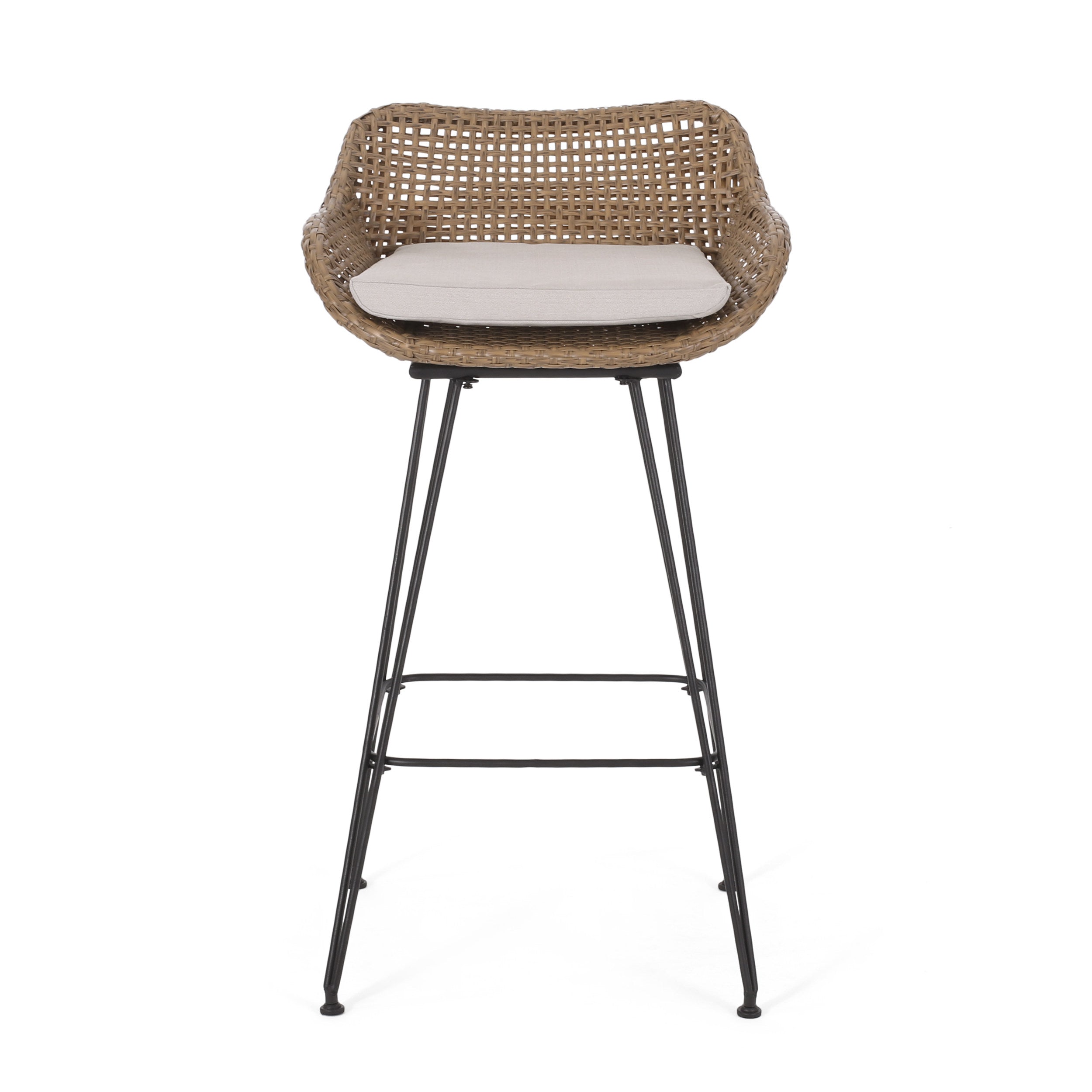 Wicker and best sale iron bar stools