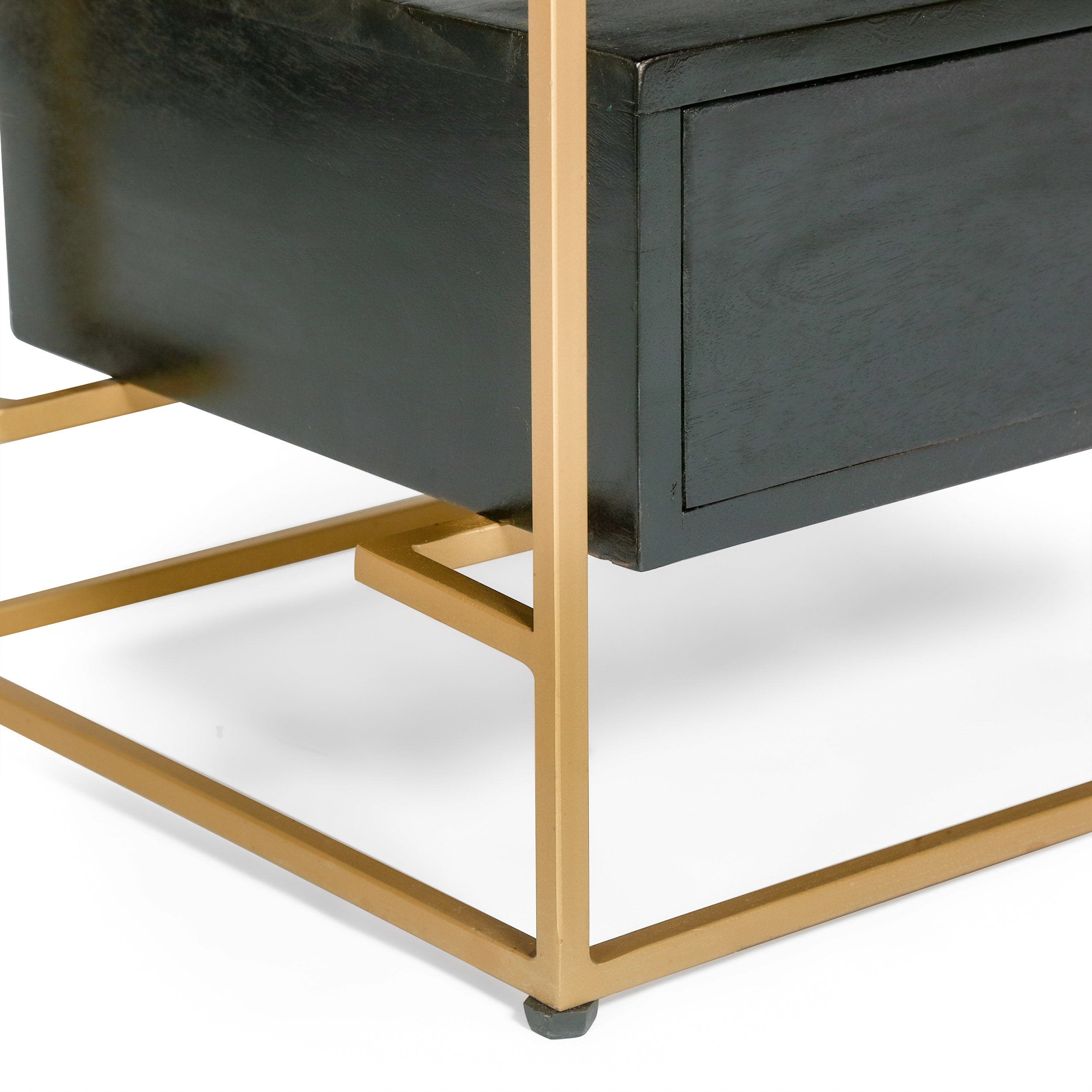 Glass and brass bedside table online